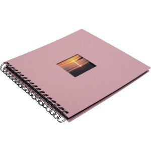 HNFD Álbum espiral Khari rosa acanalado 24x25 cm 50 páginas negras