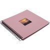 HNFD Álbum espiral Khari rosa acanalado 24x25 cm 50 páginas negras