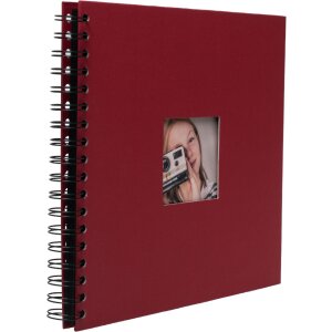 HNFD Álbum espiral Khari rosso acanalado 24x25 cm 50 páginas negras