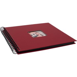 HNFD Álbum espiral Khari rosso acanalado 24x25 cm 50 páginas negras