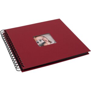 HNFD Álbum espiral Khari rosso acanalado 24x25 cm 50 páginas negras