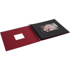 HNFD Álbum espiral Khari rosso acanalado 24x25 cm 50 páginas negras
