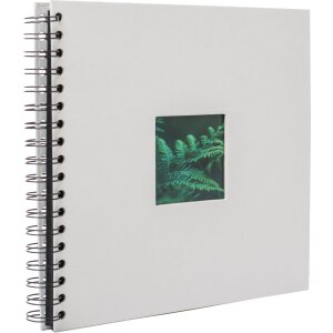 HNFD Álbum espiral Khari gris hielo estriado 24x25 cm 50 páginas negras