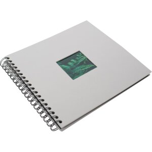 HNFD Álbum espiral Khari gris hielo estriado 24x25 cm 50 páginas negras