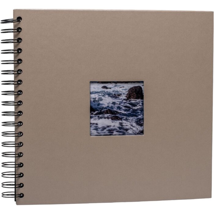Álbum espiral Khari topo metálico negro páginas 24x25 cm