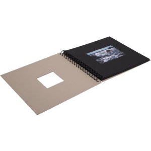 Álbum espiral Khari topo metálico negro páginas 24x25 cm