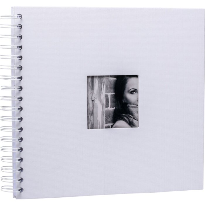HNFD Álbum de espiral Khari blanco estriado 24x25 cm 50 páginas blancas