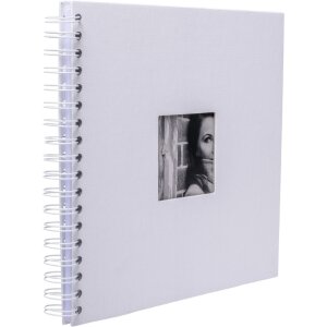 HNFD Álbum de espiral Khari blanco estriado 24x25 cm 50 páginas blancas