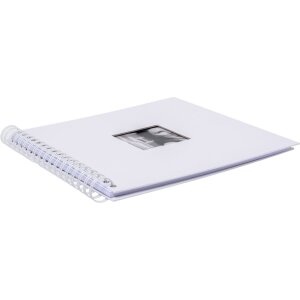 HNFD Álbum de espiral Khari blanco estriado 24x25 cm 50 páginas blancas