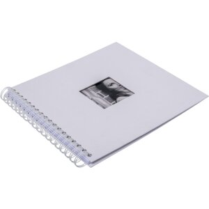 HNFD Álbum de espiral Khari blanco estriado 24x25 cm 50 páginas blancas