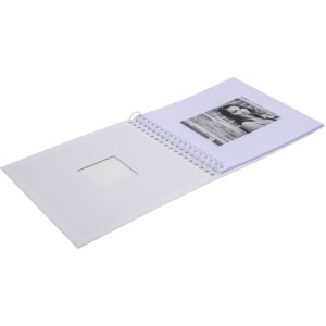 HNFD Álbum de espiral Khari blanco estriado 24x25 cm 50 páginas blancas