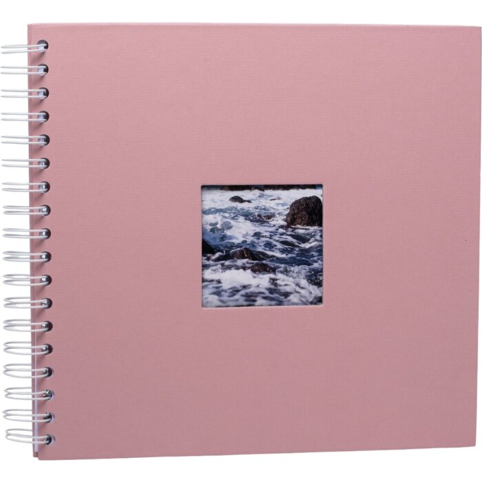 HNFD Álbum espiral Khari rosa acanalado 24x25 cm 50 páginas blancas