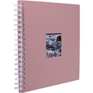 HNFD Álbum espiral Khari rosa acanalado 24x25 cm 50 páginas blancas