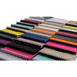 HNFD Álbum espiral Khari rosa acanalado 24x25 cm 50 páginas blancas
