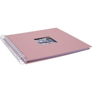 HNFD Álbum espiral Khari rosa acanalado 24x25 cm 50 páginas blancas
