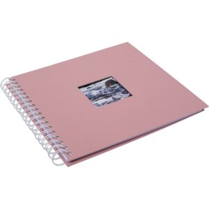 HNFD Álbum espiral Khari rosa acanalado 24x25 cm 50 páginas blancas