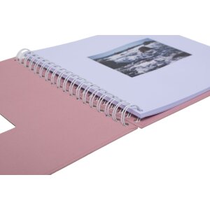 HNFD Álbum espiral Khari rosa acanalado 24x25 cm 50 páginas blancas