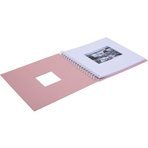 HNFD Álbum espiral Khari rosa acanalado 24x25 cm 50 páginas blancas