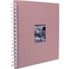 HNFD Álbum espiral Khari rosa acanalado 24x25 cm 50 páginas blancas