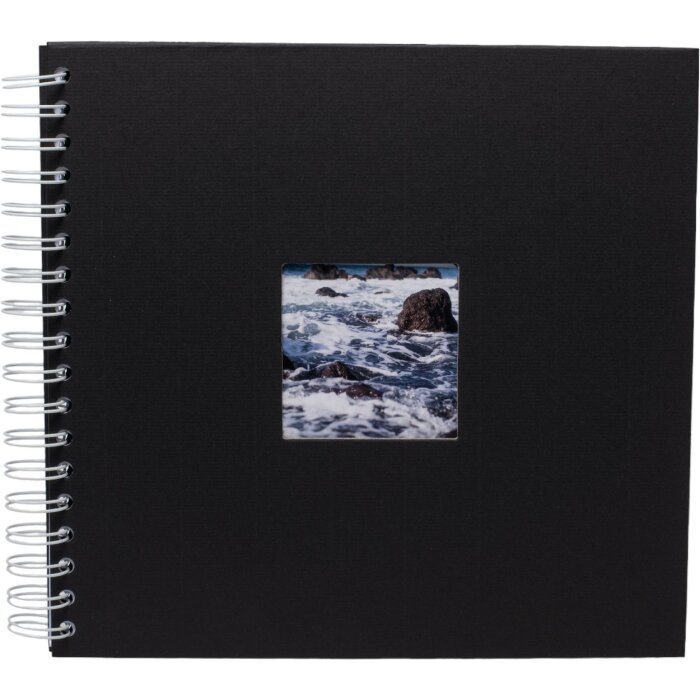 HNFD Álbum espiral Khari negro mate 24x25 cm 50 páginas blancas