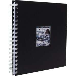 HNFD Álbum espiral Khari negro mate 24x25 cm 50 páginas blancas