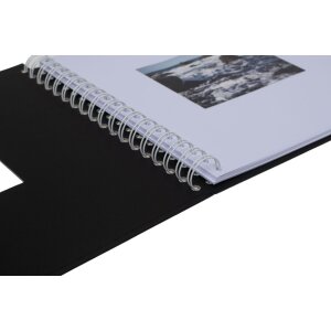 HNFD Álbum espiral Khari negro mate 24x25 cm 50 páginas blancas