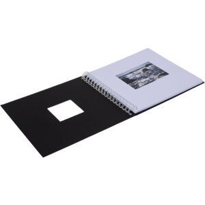 HNFD Álbum espiral Khari negro mate 24x25 cm 50 páginas blancas