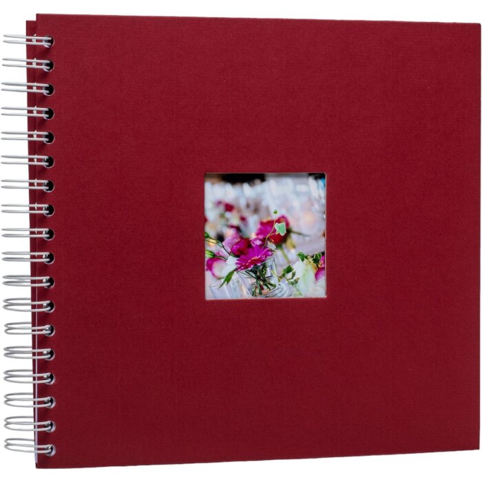 HNFD Álbum espiral Khari rosso acanalado 24x25 cm 50 páginas blancas