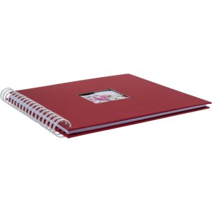 HNFD Álbum espiral Khari rosso acanalado 24x25 cm 50 páginas blancas