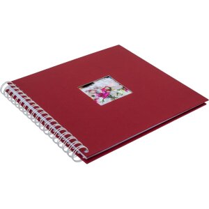 HNFD Álbum espiral Khari rosso acanalado 24x25 cm 50 páginas blancas