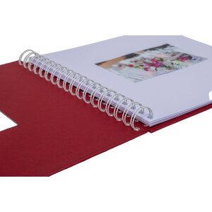HNFD Álbum espiral Khari rosso acanalado 24x25 cm 50 páginas blancas