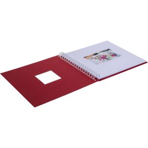 HNFD Álbum espiral Khari rosso acanalado 24x25 cm 50 páginas blancas