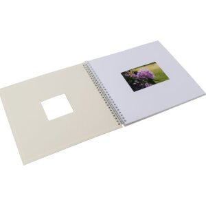 HNFD Álbum espiral Khari marfil acanalado 33x33 cm 50 páginas blancas