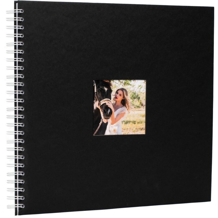 Álbum espiral Khari negro mate páginas blancas 33x33 cm