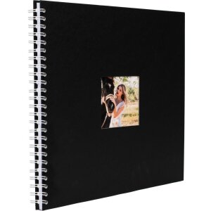 Álbum espiral Khari negro mate páginas blancas 33x33 cm