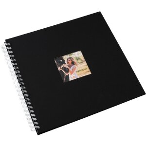 Álbum espiral Khari negro mate páginas blancas 33x33 cm