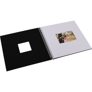 Álbum espiral Khari negro mate páginas blancas 33x33 cm