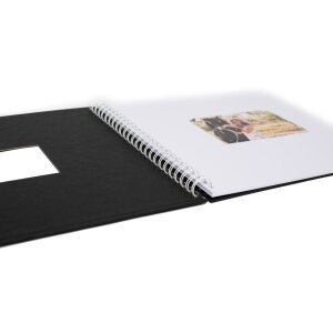 Álbum espiral Khari negro mate páginas blancas 33x33 cm