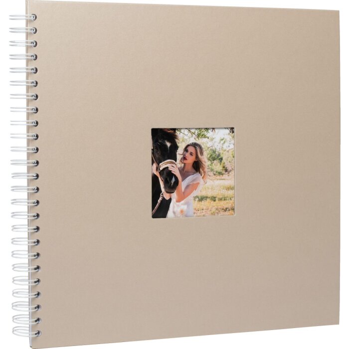 HNFD Álbum espiral Khari taupe metalizado 33x33 cm 50 páginas blancas