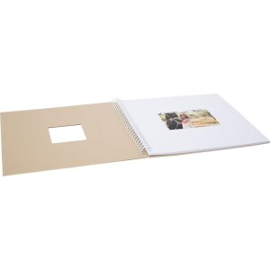 HNFD Álbum espiral Khari taupe metalizado 33x33 cm 50 páginas blancas