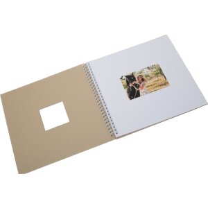 HNFD Álbum espiral Khari taupe metalizado 33x33 cm 50 páginas blancas