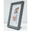 S46DF7 Marco gris con borde plateado