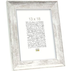 S46EE1 Marco de madera en blanco con borde plateado