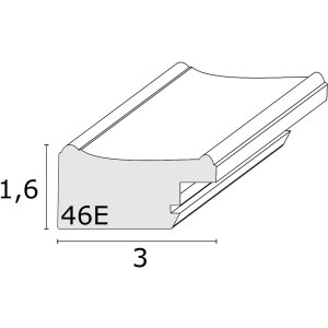 S46EE1 Marco de madera en blanco con borde plateado