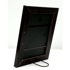 S46EE2 Marco de madera negro con borde plateado