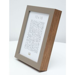 S46PH3 Marco de madera de color beige con borde de color madera