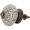 Clayre & Eef 64162 Pomo Puerta Ø 4 cm Cerámica Marrón Gris Redondo
