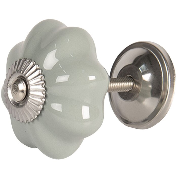 Clayre & Eef 64380 Pomo Puerta Ø 4 cm Cerámica Gris