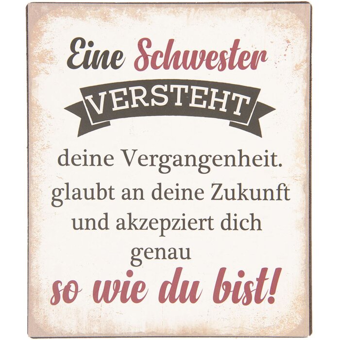 Cartel Texto 13x15 cm - Clayre & Eef 6Y3642D