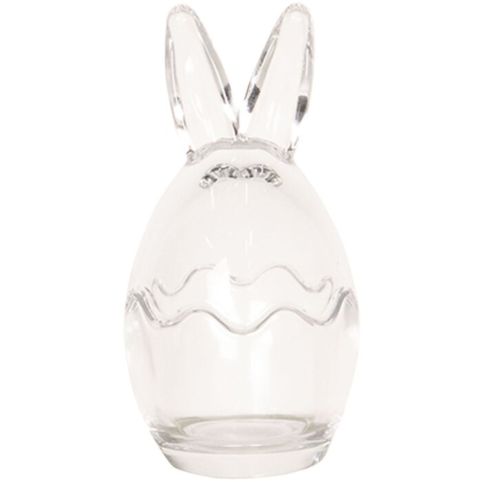 Clayre & Eef 6GL2507 Tarro de cristal Ø 6x12 cm tarro redondo conejo
